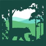 HLT logo: a bear sow and cub silhoutted in the foreground, with hills in the background