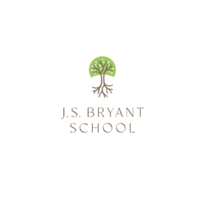 A stylized tree with roots. Underneath is the text "J S Bryant Schoool"